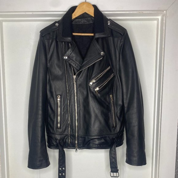BALMAIN: Quilted Leather Biker Jacket (black) - $2,250 - Picture 1 of 6